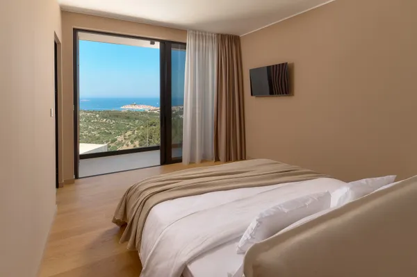 Bedroom with sea view balcony